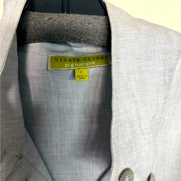 Sigrid Olsen linen jacket with matching wide leg pant.Includes blouse.Size large - Picture 14 of 16